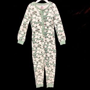 Girls Mini Boden One Piece Cotton  Pajamas Size 9